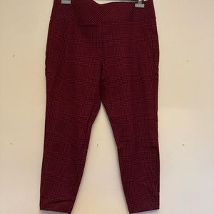 Torrid Slim Fix Pixie Crop Red/Black Pants NEW w Tags